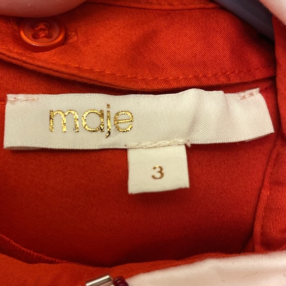 Maje Rangat red sheath dress with Peter Pan collar - Picture 4 of 7